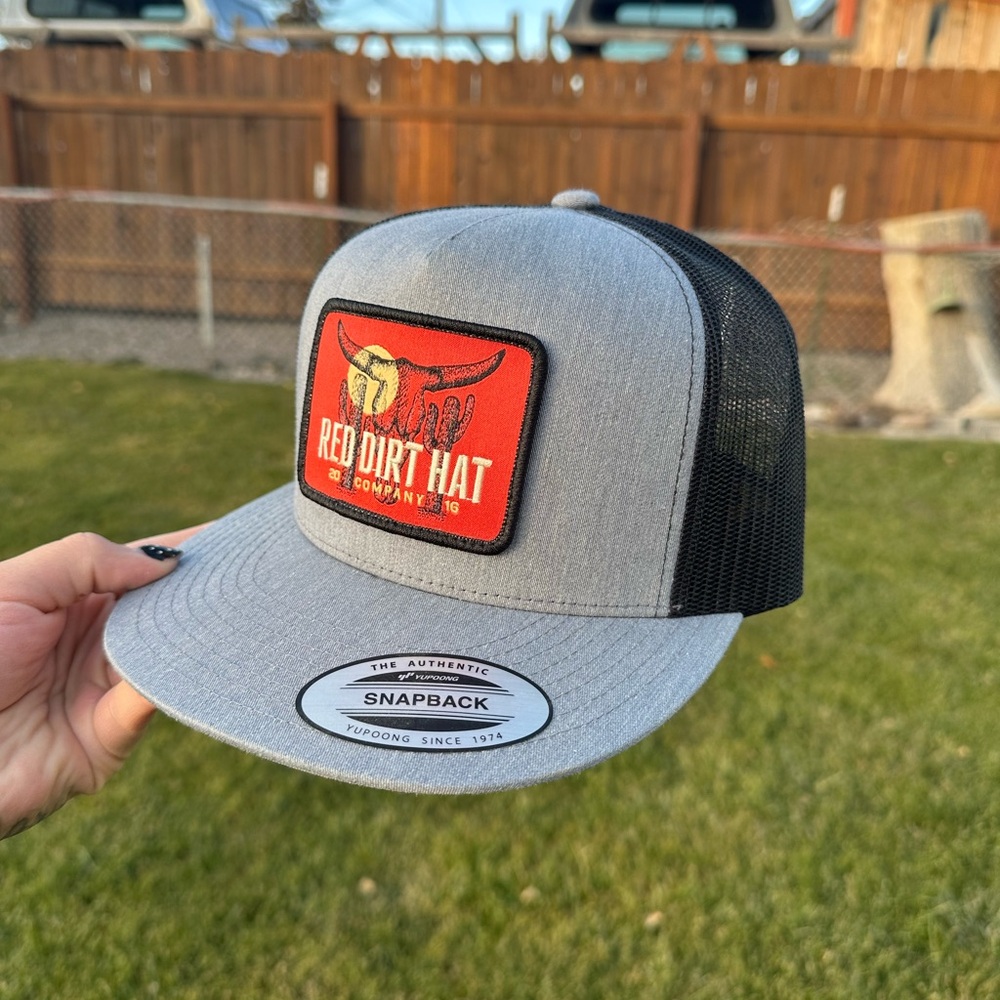 Red Dirt Hat Company Gray and Black Snapback Hat